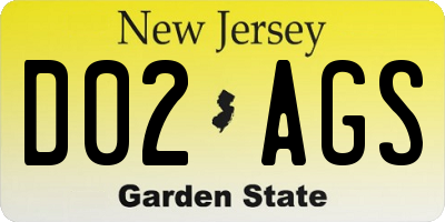 NJ license plate D02AGS