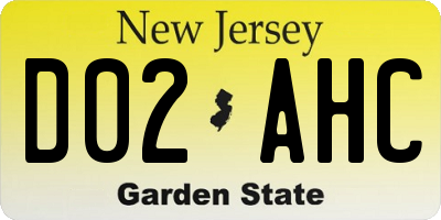 NJ license plate D02AHC