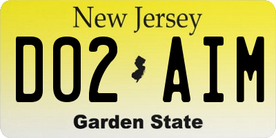 NJ license plate D02AIM