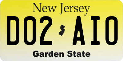 NJ license plate D02AIO