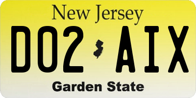 NJ license plate D02AIX