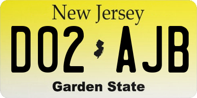 NJ license plate D02AJB