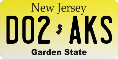NJ license plate D02AKS