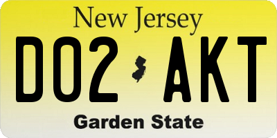 NJ license plate D02AKT