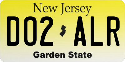 NJ license plate D02ALR