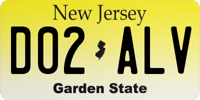 NJ license plate D02ALV