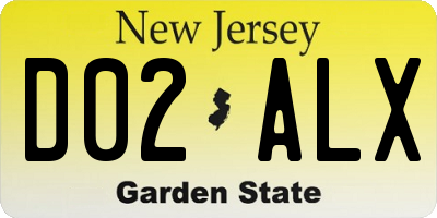 NJ license plate D02ALX