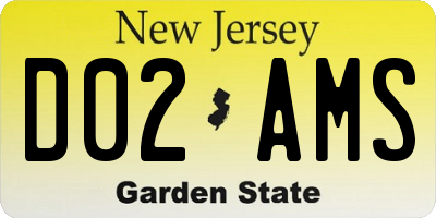 NJ license plate D02AMS
