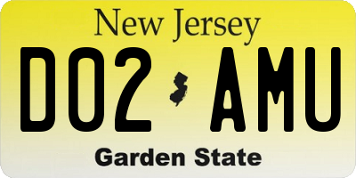 NJ license plate D02AMU