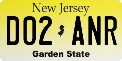 NJ license plate D02ANR