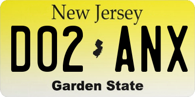 NJ license plate D02ANX