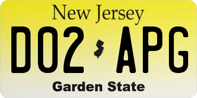 NJ license plate D02APG