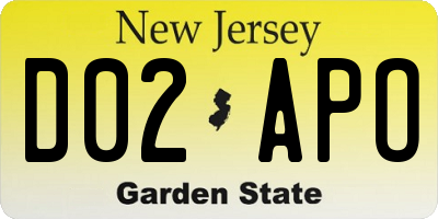 NJ license plate D02APO
