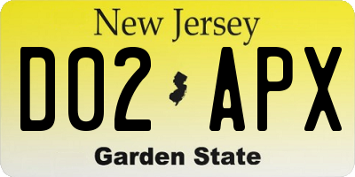 NJ license plate D02APX