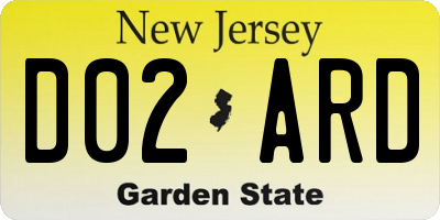 NJ license plate D02ARD