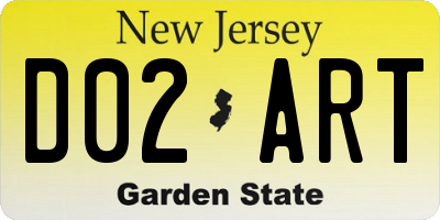 NJ license plate D02ART