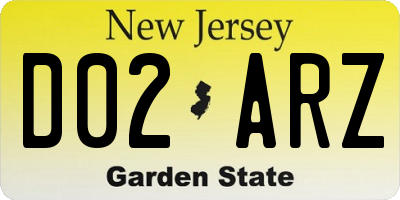 NJ license plate D02ARZ
