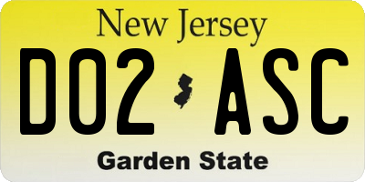 NJ license plate D02ASC