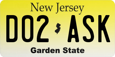 NJ license plate D02ASK