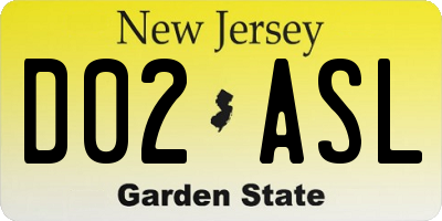 NJ license plate D02ASL