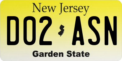 NJ license plate D02ASN