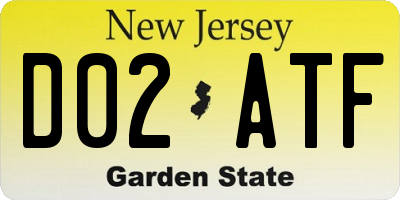 NJ license plate D02ATF