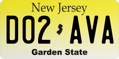 NJ license plate D02AVA