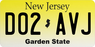 NJ license plate D02AVJ