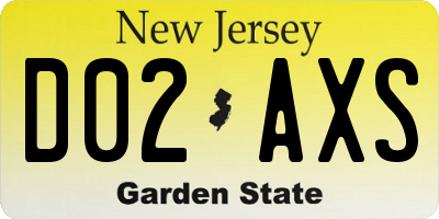 NJ license plate D02AXS