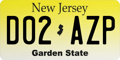 NJ license plate D02AZP