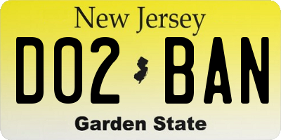 NJ license plate D02BAN