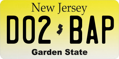 NJ license plate D02BAP