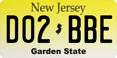 NJ license plate D02BBE