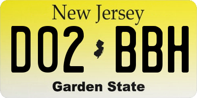 NJ license plate D02BBH