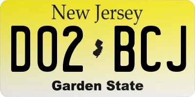 NJ license plate D02BCJ