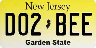 NJ license plate D02BEE