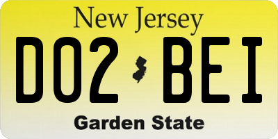 NJ license plate D02BEI