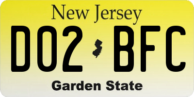 NJ license plate D02BFC