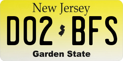 NJ license plate D02BFS
