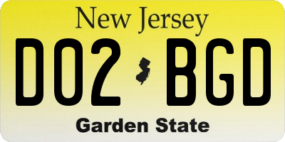 NJ license plate D02BGD