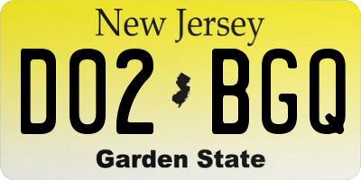 NJ license plate D02BGQ