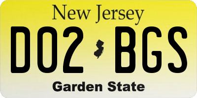 NJ license plate D02BGS