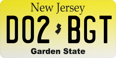 NJ license plate D02BGT