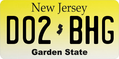 NJ license plate D02BHG