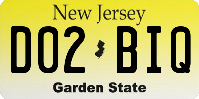 NJ license plate D02BIQ
