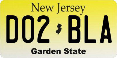 NJ license plate D02BLA