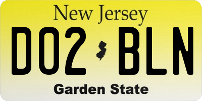 NJ license plate D02BLN