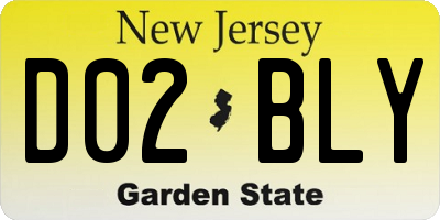 NJ license plate D02BLY