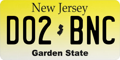 NJ license plate D02BNC