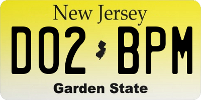 NJ license plate D02BPM